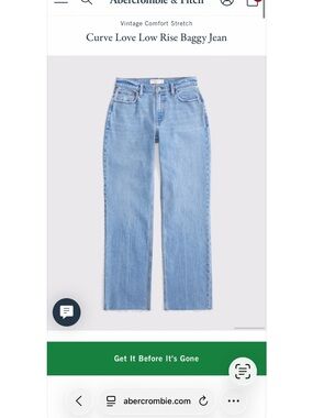 Abercrombie & Fitch Curve Love Low-Rise Baggy Jeans